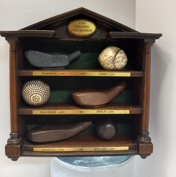 HISTORY CRAFT "THE GOLFING COLLECTION" BALLS, CLUBS & DISPLAY STAND …